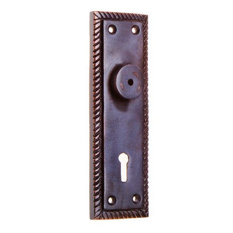 Darice Door Knob Backplates: Antique Copper Metal with Notched Trim
