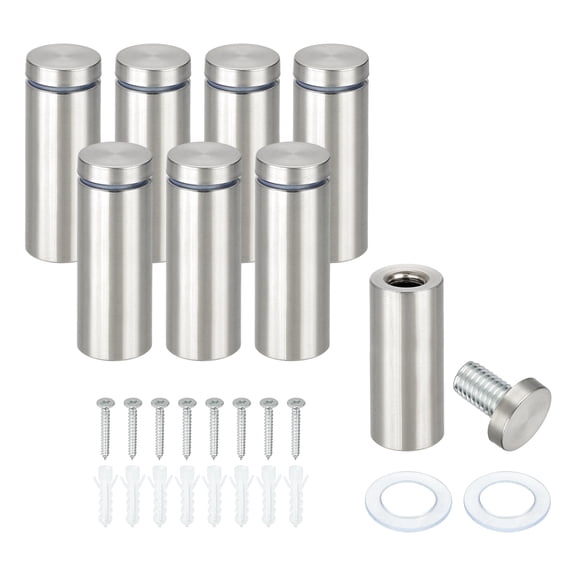 3/4" x 2" Standoff Screws, 8Pcs Stainless Steel Wall Mount Sign Screw Stand Off Mounting Hardware Advertising Nail for Hanging Acrylic Picture Frame