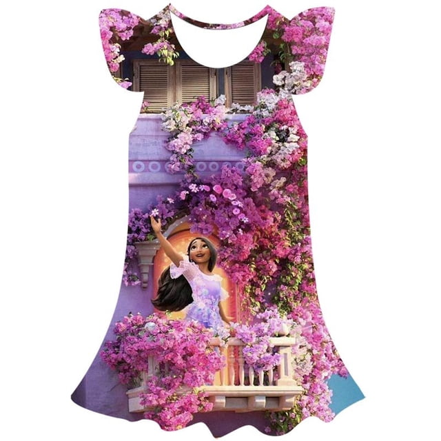 2023 año Magic full house prince dibujos animados 3D estampado niños niña vestido lindo fiesta de cumpleaños princesa vestido apto para niñas tamaño 2-10Y9T Gao Jinjia LED