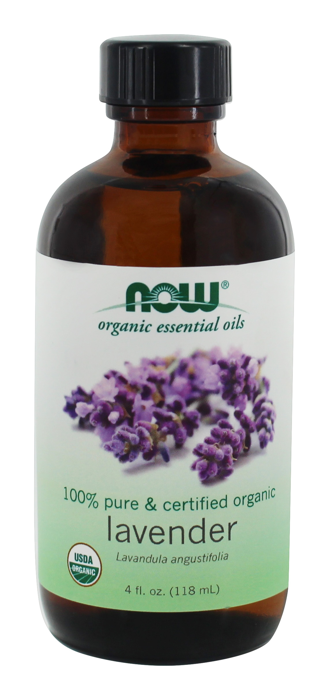 NOW Foods 100 Pure & Organic Essential Oil Lavender 4 fl. oz