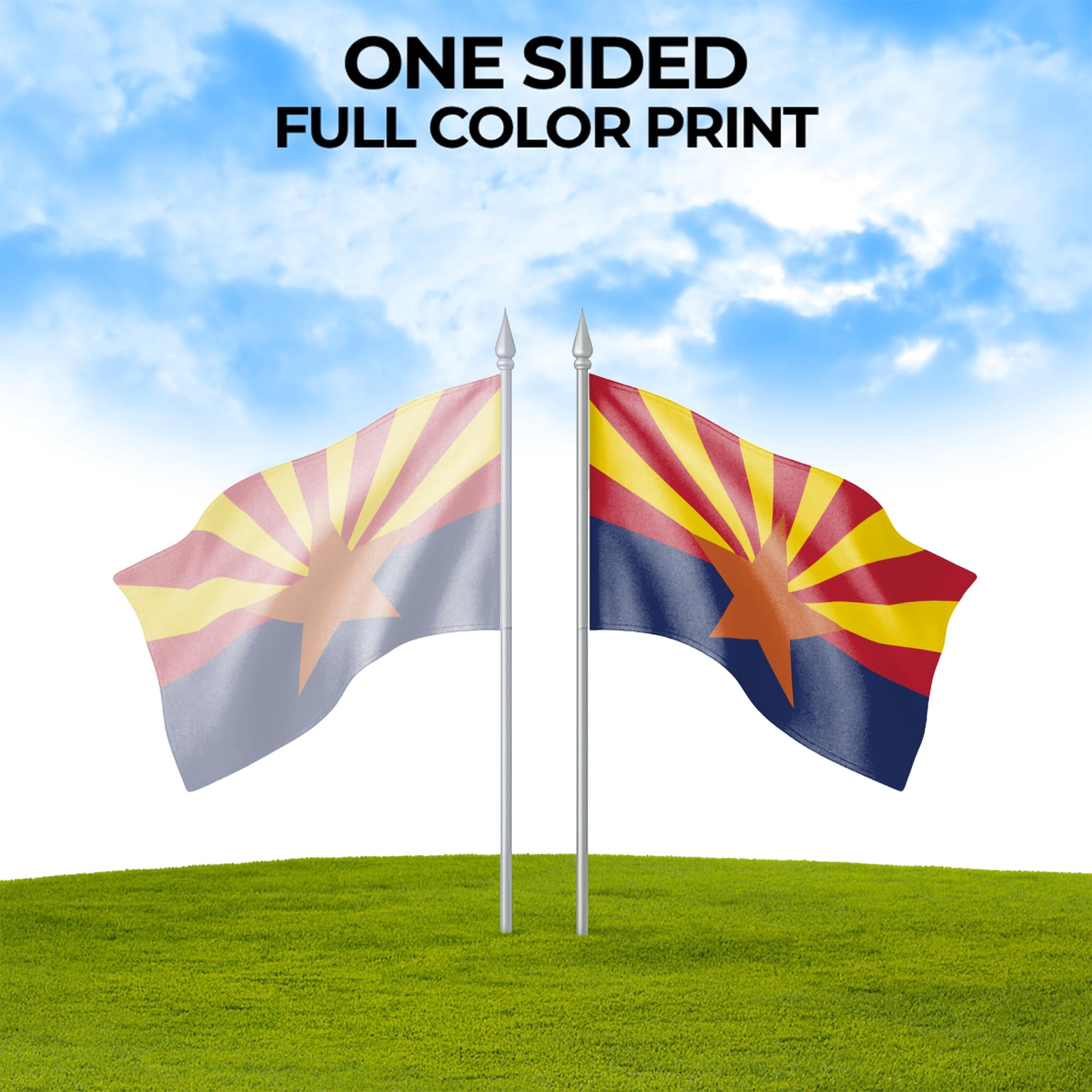 Arizona Outdoor Flag (2x3ft) by DreamController - Durable, Fade-Resistant Polyester, Double-Stitched, Brass Grommets - HD Printed USA State Flag - Made in USA