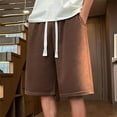 thumbnail image 2 of YLSDY Fashion Men's Casual Shorts Elastic Waist Drawstring Knee Length Wide Leg Comfy Casual Summer Y2k Hip Hop Shorts with Pockets Coffee XXXXL, 2 of 5