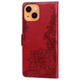 thumbnail image 2 of Allytech for iPhone 15 Case, iPhone 15 Cover, Lace Embossed PU Leather Folio Stand Flip Cover Cards Slots Shockproof Wallet Phone Case Cover for Apple iPhone 15 - Red, 2 of 2