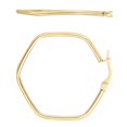 thumbnail image 6 of JewelStop 14K Yellow Gold Rounded Edges Hexagon Hoop Earrings with Polished Finish and Hinged Clasp for Women - 1.1gr, 6 of 7