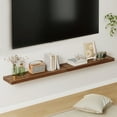 thumbnail image 2 of Fairy 2pcs Floating Shelves for Wall, 22.5in Bathroom Kitchen Shelves for Farmhouse Decor, Walnut, 2 of 8
