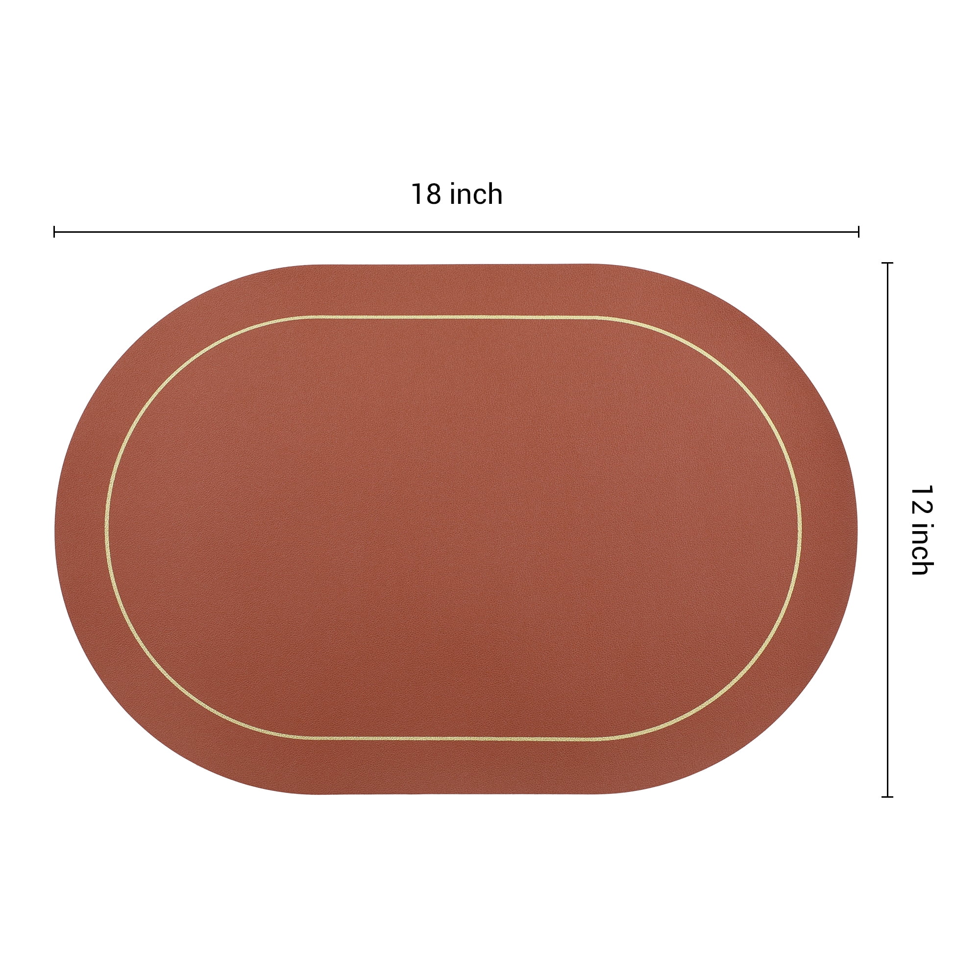 Unique Bargains Faux Leather Placemats for Kitchen Washable Table Placemats 6pk Brown Gray