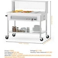 thumbnail image 2 of Garvee 9 Pans Commercial Food Warmer, 72 QT, with Lockable Wheels 1500W/110V, Silver, 2 of 6