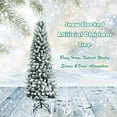thumbnail image 6 of Costway 6.5ft Snow-Flocked Hinged Artificial Christmas Pencil Tree w/ 829 Mixed Tips, 6 of 12