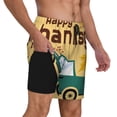 thumbnail image 2 of Balery Happy Thanksgiving Day Bañador para hombre, shorts de playa de secado rápido con entrepierna y forro de compresión-3X-Large, 2 of 6