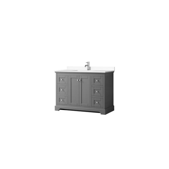 48" Dark Gray Bathroom Vanity - Cultured Marble Top & Undermount Sink - Freestanding Vanity