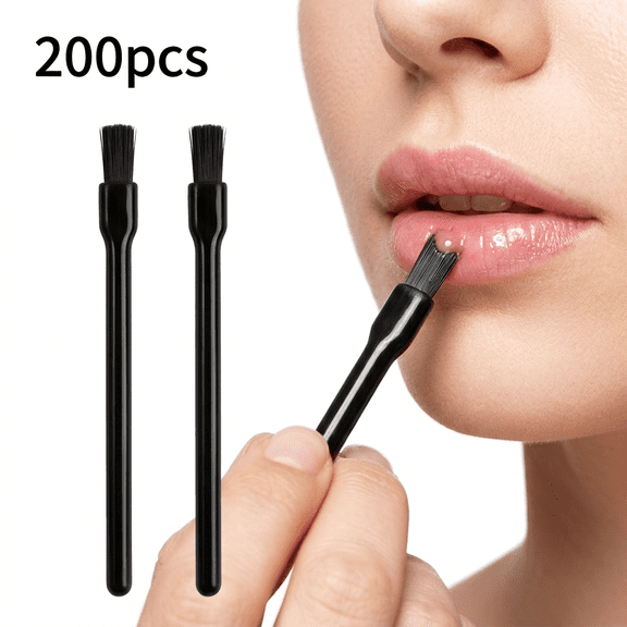 ROSEXIXI Lip Brushes, 200-Pack Disposable Flat Nylon Lip Applicators - Small Black Gloss Wands for Professional Beauty, Makeup, Salon Use and Daily Personal Care