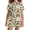 thumbnail image 3 of Hienoo Boys Girls Camouflage Short Sleeve Summer Camps Training Shorts Outfits, Sizes 3-13, 3 of 4