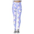 thumbnail image 2 of Easter Leggings for Women Tummy Control Print High Waist Workout with Pockets Stretchy Yoga Pants,Light Purple,M, 2 of 5