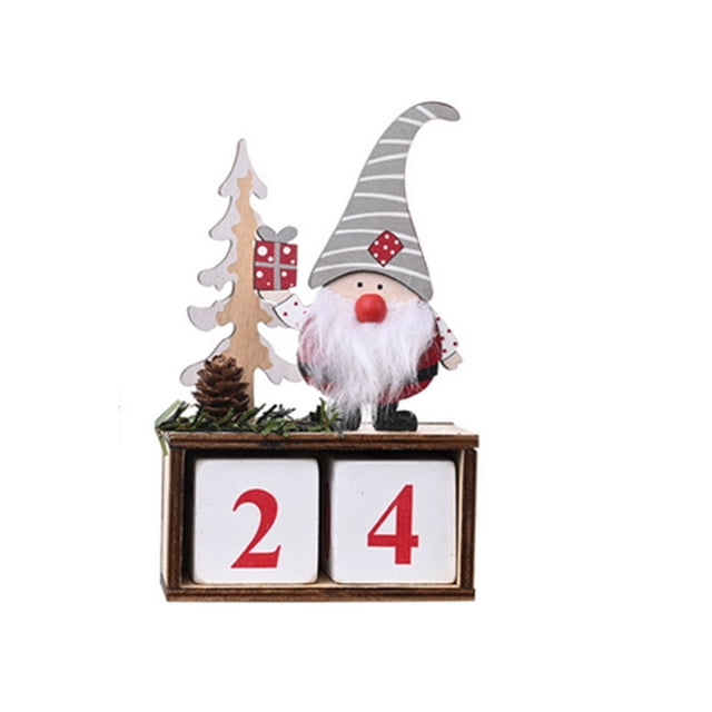 Yuarrent Feliz Navidad adorno de Papá Noel decoración de fiesta de año nuevo cuenta regresiva calendario accesorio decorativo hogar sala de estar Kits de decoración para fiestas Gris Yuarrent HA069791-02