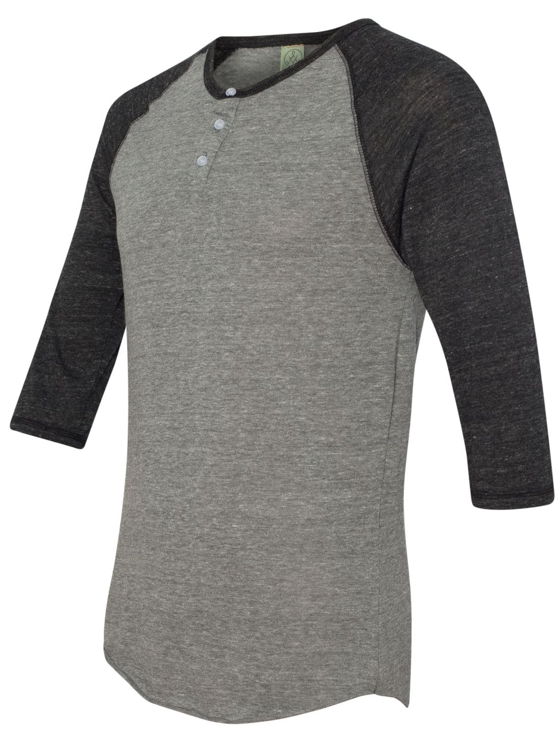 AA1989 L Alternative Quarter Sleeve Henley Tee Pack of 2 Eco Grey\Eco Black