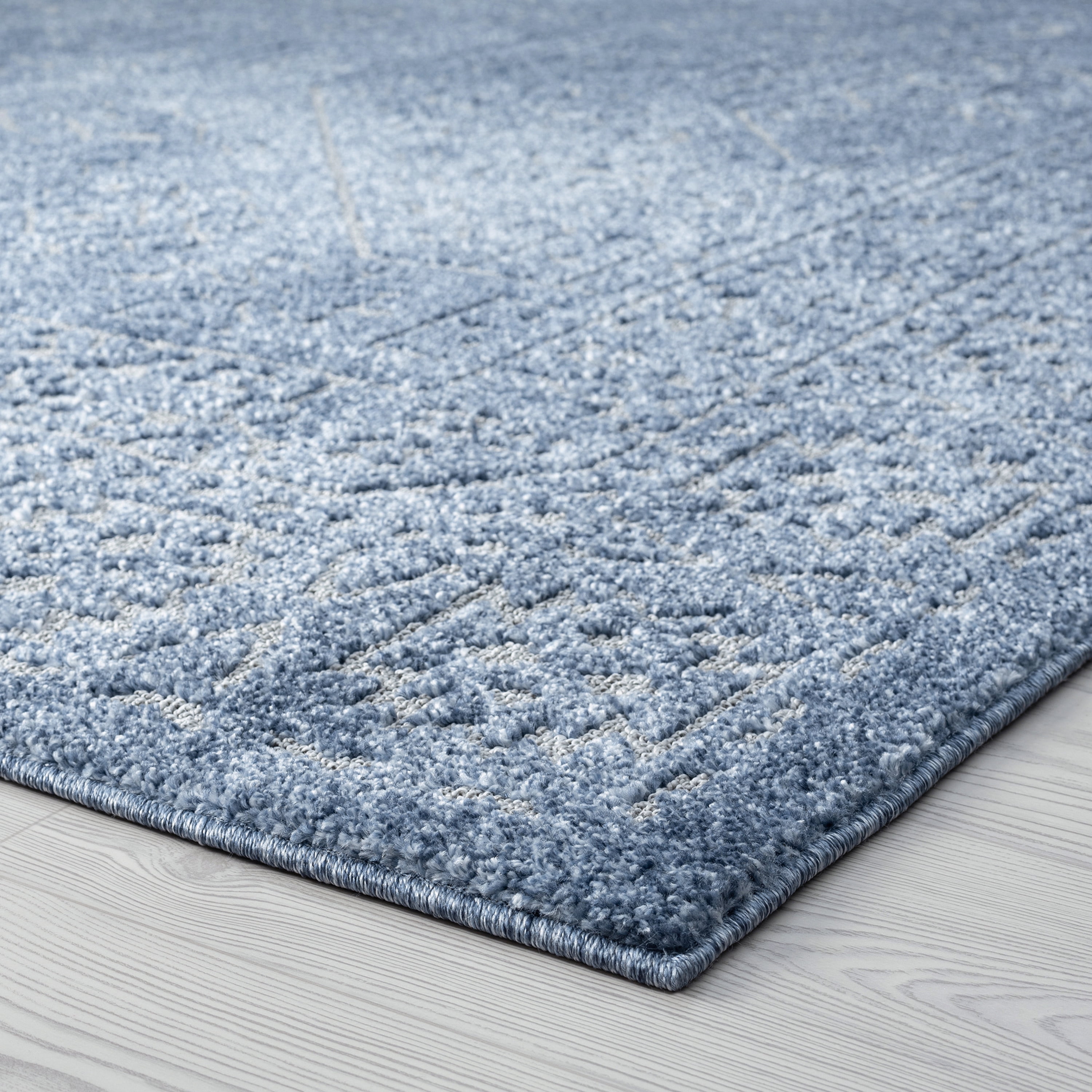Bliss Rugs Scandinavian Area Rug for Living Room, Farmhouse, Bedroom, Geometric Tribal Dining Room Rug | Blue, 5' x 8'(5'3''x7'3'')