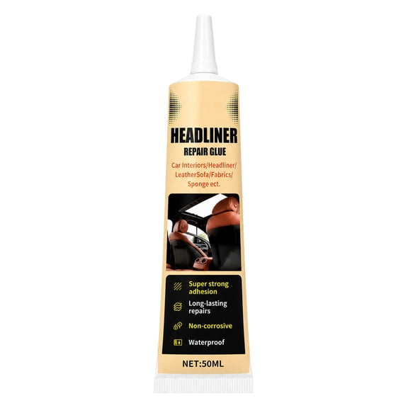 Automotive Headliner & Fabric Adhesive 1.7 fl oz, Non-Corrosive Waterproof Car Roof Glue for Sagging Repair, Strong Bond DIY Auto Interior