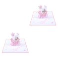 thumbnail image 4 of Naiovety 3D cumpleaños Pop Up flor saludo tarjeta de papel en blanco sobre aniversario Acción de Gracias Navidad vacaciones regalo mujeres artesanía Rosado 2piezas Naiovety CBP182855, 4 of 6