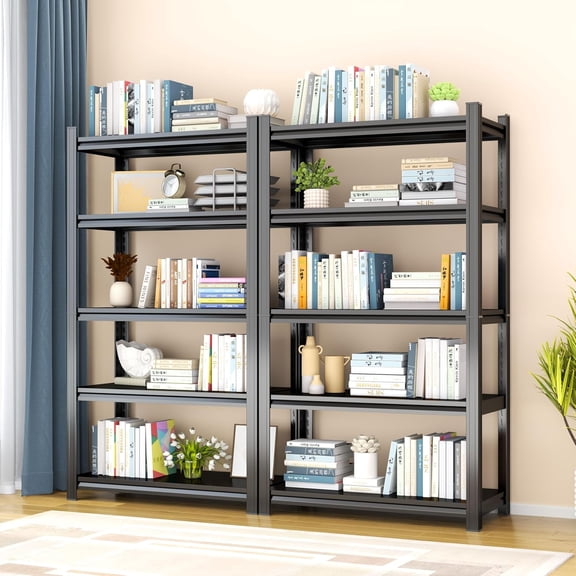 78''H Storage Shelves, Garage Metal Shelving Unit, Adjustable, Double-Layer Column with Reinforced Ribs, Heavy-Duty, Capable of Bearing 3000 lbs, Suitable for Garage, Warehouse, Kitchen Storage