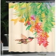 thumbnail image 4 of Ambesonne Nature Shower Curtain, Colibri Exotic Tree, 69"Wx70"L, Green Red Beige, 4 of 5