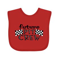 Inktastic Future Pit Crew Racing Flags Boys or Girls Baby Bib