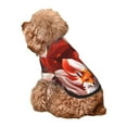 thumbnail image 5 of Fotbe Red Leaf Flame Fox Print Small Dog Sweater Hoodies Pet Grey Hooded Soft Fleece Sweatshirts with Pocket Fall Winter Puppy Cat Sweaters Warm Clothes-Small, 5 of 7
