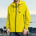 thumbnail image 2 of Mens Lightweight Waterproof Jacket Windproof Rain Hooded Hiking Jackets Color: Yellow Size: XXXL, 2 of 7