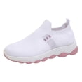 thumbnail image 5 of Rokment Orthopedic Slip on Walking Shoes for Women Lightweight Comfortable Arch Support Platform Wedge Low Heel Athletic Running Tennis Nursing Sneakers White Size 6.5, 5 of 6