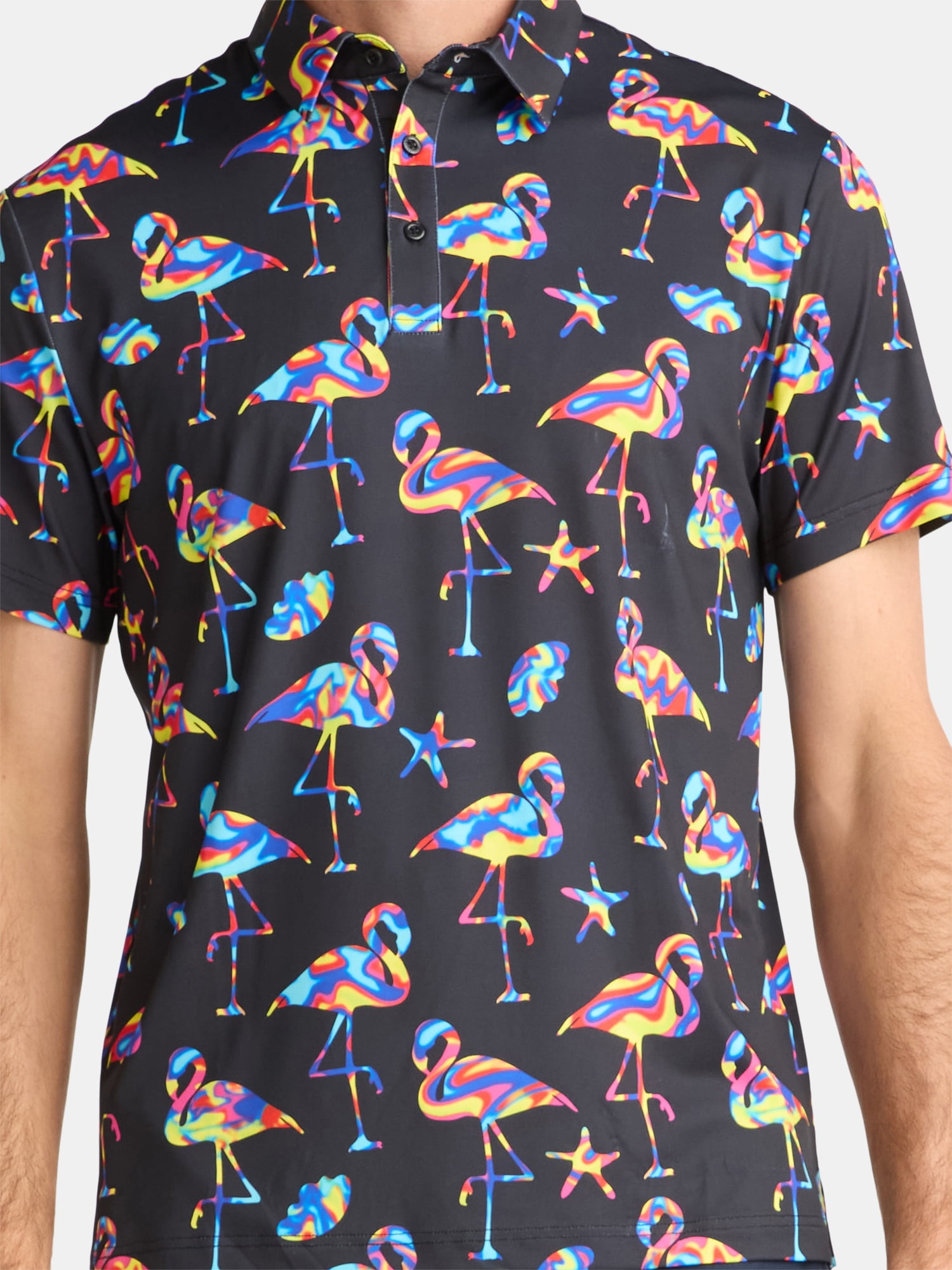 Birdie Bound Men's and Big Men's Novelty Print Golf Polo Shirt, Sizes S-5XL
