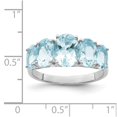 thumbnail image 2 of Sterling Silver Rhodium Aqua Heart Ring - 3.05 cwt 2.1 Grams - Size 8 - Measures 2mm Wide, 2 of 2