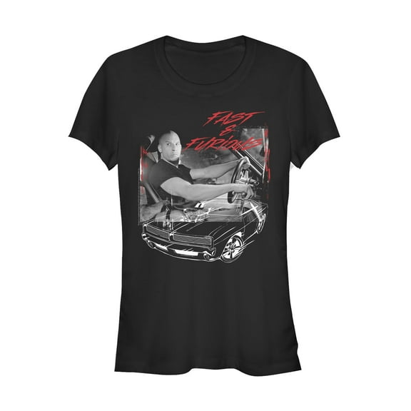 Junior's Fast & Furious Dom's Race  Graphic Tee Black X Large