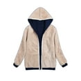 thumbnail image 3 of Sexy Dance Sherpa Jacket for Women Long Sleeve Zip up Hoodie Fuzzy Coat Fall Fleece Jacket Coat with Pockets, 3 of 3