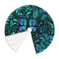 thumbnail image 3 of Salouo Blue Floral with Butterflies Christmas Tree Skirt 30" Farmhouse Christmas Decorations Snowman Xmas Tree Skirt Tree Mat for Holiday Party Decor, 3 of 8