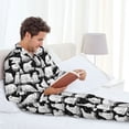 thumbnail image 6 of Cauagu Cute Cartoon Polar Bear Print Men's Long-Sleeve Pajama Set,Soft Button-Front 2Pjs for Men Long Sleeve Men’s Sleepwear-Large, 6 of 7