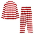 thumbnail image 4 of Renewold Cozy Button Pajama for Women Red White Stripes Christmas Clothing Size 4XL Thermal Long Sleeve Shirt & Pants Set of 2 Personalized Snug-Fit Nightwear Loungewear, 4 of 6