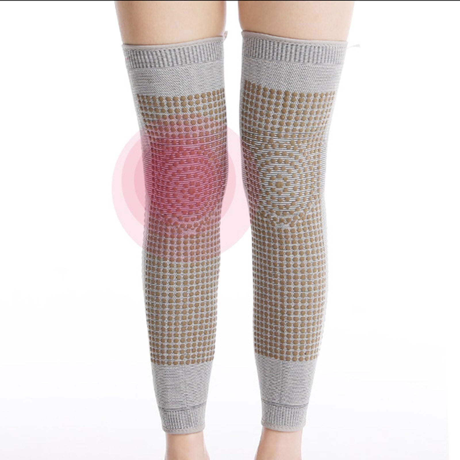 Self-Heated Knee Brace for Men & Women Protection Wormwood Hot Compression Windproof Leg-Warmers Unisex Footless Elderly Cycling Kneepads