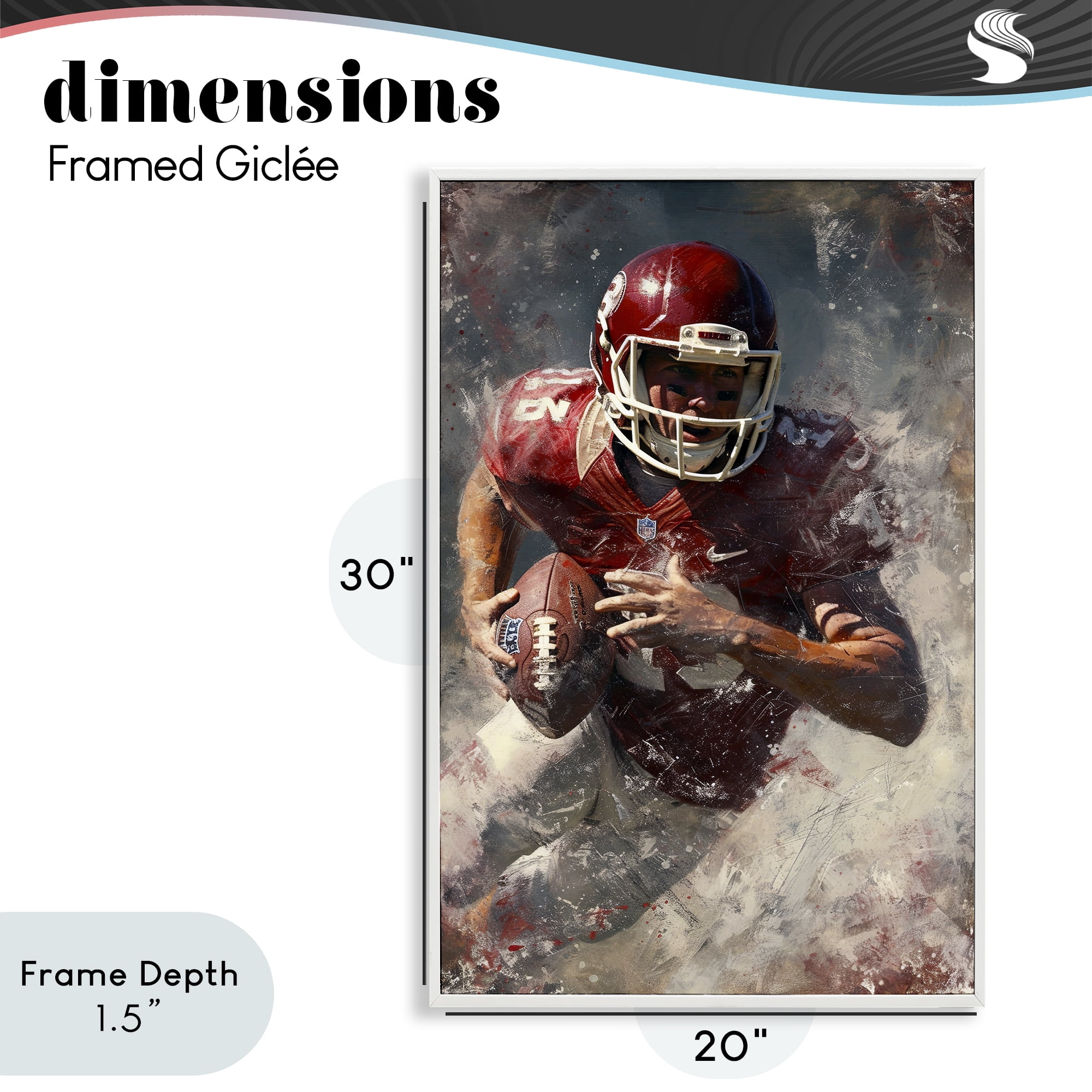Stupell Industries Eye On The End Zone White Framed Giclee Art, design by Ray Powers