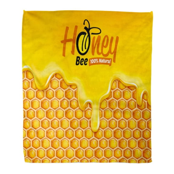 SIDONKU Flannel Throw Blanket Liquid Yellow Splash Honey Drop Bee Juice Drip Caramel Soft for Bed Sofa and Couch 50x60 Inches