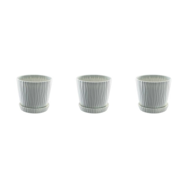 kurtrusly Modern Decorative Flower Pots Easy To Maintain Various Colors And Sizes light gray S pot+S tray 3Set
