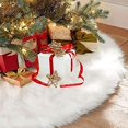 thumbnail image 5 of White Christmas Tree Skirt, 36 Inch Luxury Plush Snowy Christmas Tree Mat, White Gift, 5 of 5