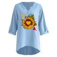thumbnail image 4 of Camisas Para Mujer Camisetas de Gran Tamaño Manga Larga Estampado de Moda Camiseta Suelta Blusa Cuello en V Tops Casuales Odeerbi  ODB133873, 4 of 5