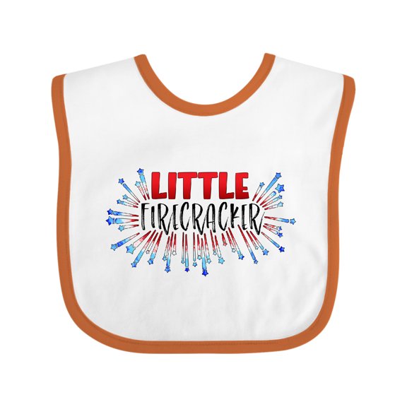 Inktastic Little Firecracker Fourth of July Boys or Girls Baby Bib