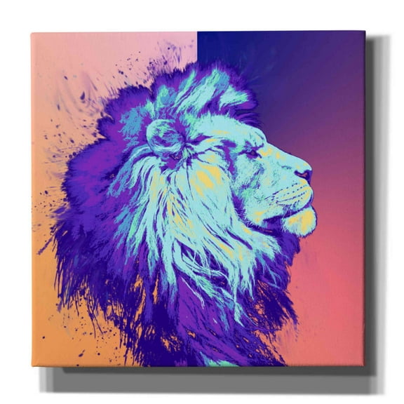 Epic Graffiti 'A Lion', Canvas Wall Art, 12"x12"