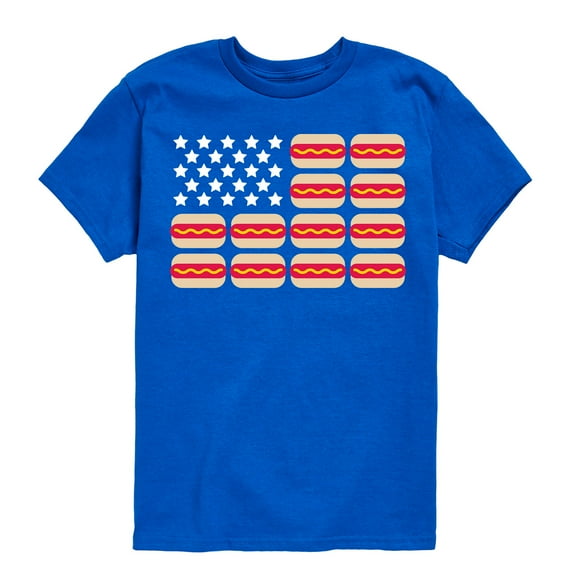 Instant Message - Usa Hot Dog Flag - Toddler And Youth Short Sleeve Graphic T-Shirt