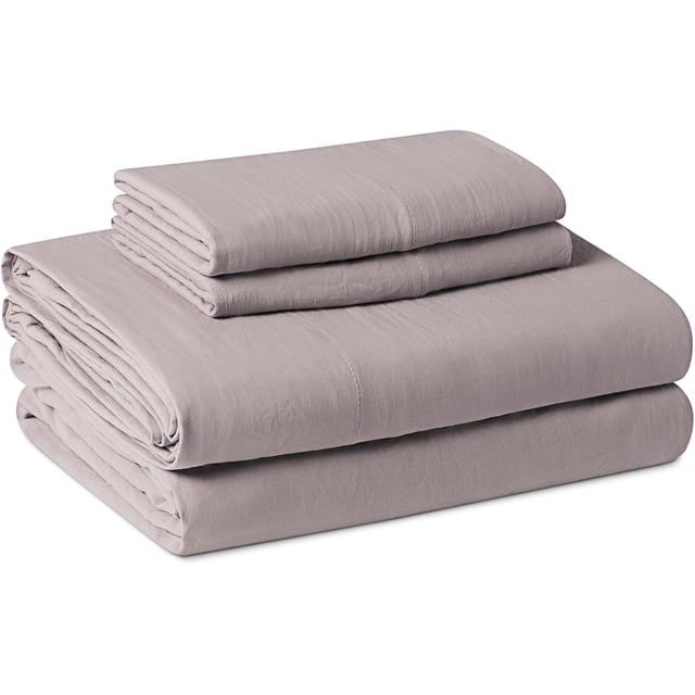Brushed Microfiber Sheet Set, Extra Soft with Natural Texture, 4-Piece, Full, Purple