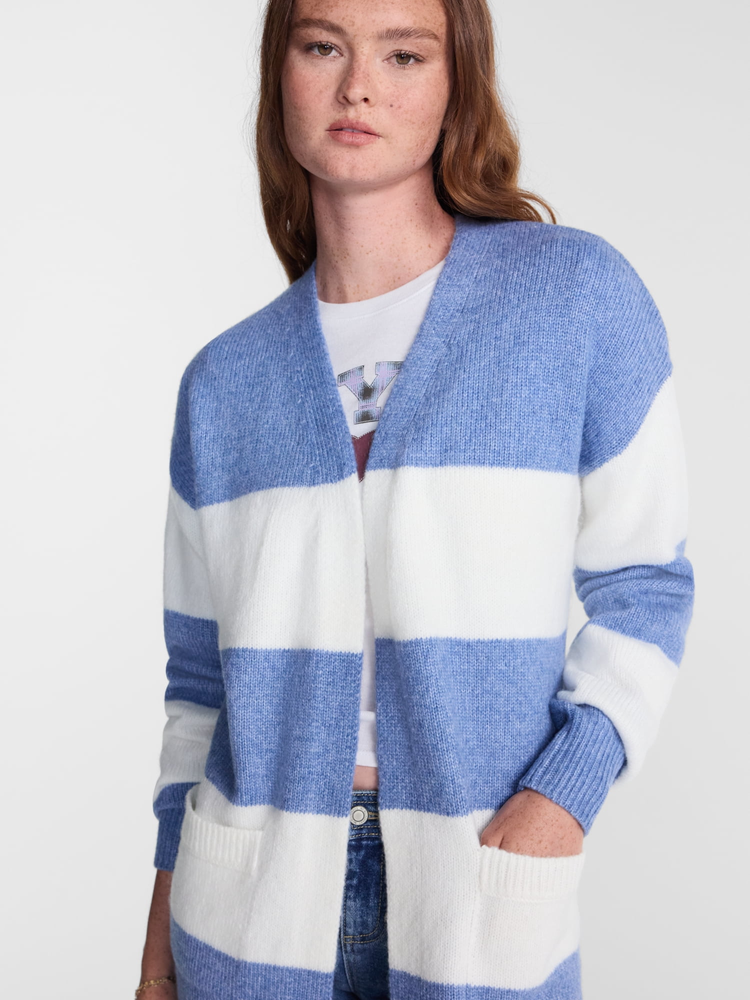 No Boundaries Open Front Duster Cardigan, Midweight, Women's and Women’s Plus XXS-4X