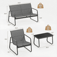 thumbnail image 5 of Aiho 4 Pieces Patio Furniture Set,Textilene Modern Conversation Black Set with Tea Table for Home,Lawn,Balcony, Bistro - Gray, 5 of 7