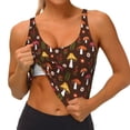 thumbnail image 4 of Naloa Woodland Mushroom with Flowers and Berries Sports Bras for Women, High Support Bra with Removable Pads, Comfortable - Large, 4 of 9