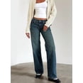 thumbnail image 4 of Women Baggy Jeans Mid-Low Waist Boyfriend Streetwear Vintage Jeans Wide Leg Denim Pants Water-Washed Blue XL, 4 of 9