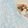 thumbnail image 4 of Tela de organza blanca estampada con copos de nieve de 2 yardas, tela de encaje de tul azul claro, 4 of 9